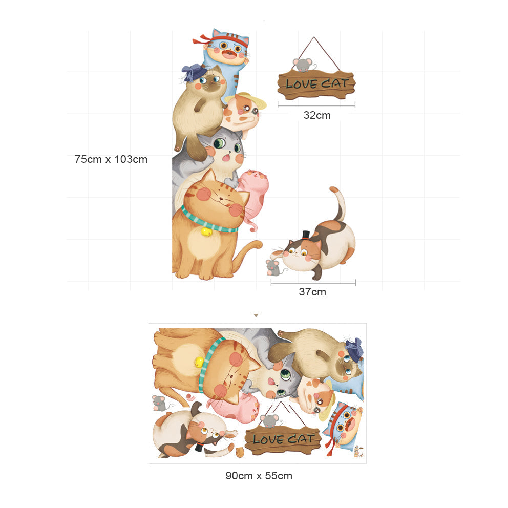 Koop nu de Toren van Poesjes Deursticker van BirthdayDecorations.nl! Kinderkamer wanddecoratie - Babykamer decoratie - Muurdecoratie - Decoratie sticker - Muursticker - Zelfklevende muursticker voor baby en kinderkamer