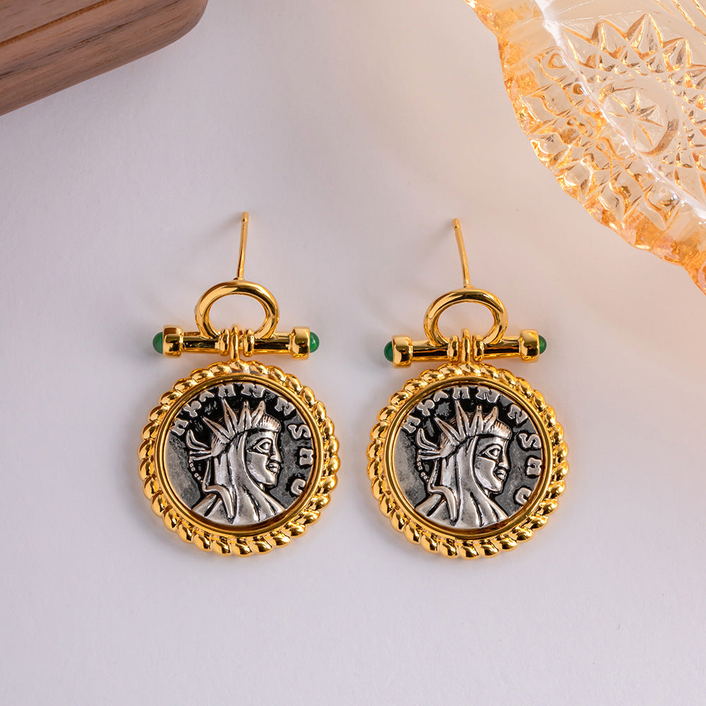Buy now the Vintage ancient coins Greek goddess Earrings  from Amore Jewellery
