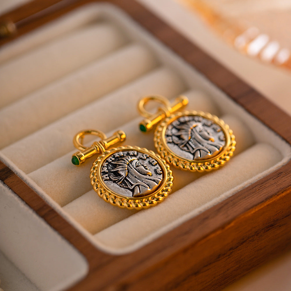 Buy now the Vintage ancient coins Greek goddess Earrings  from Amore Jewellery
