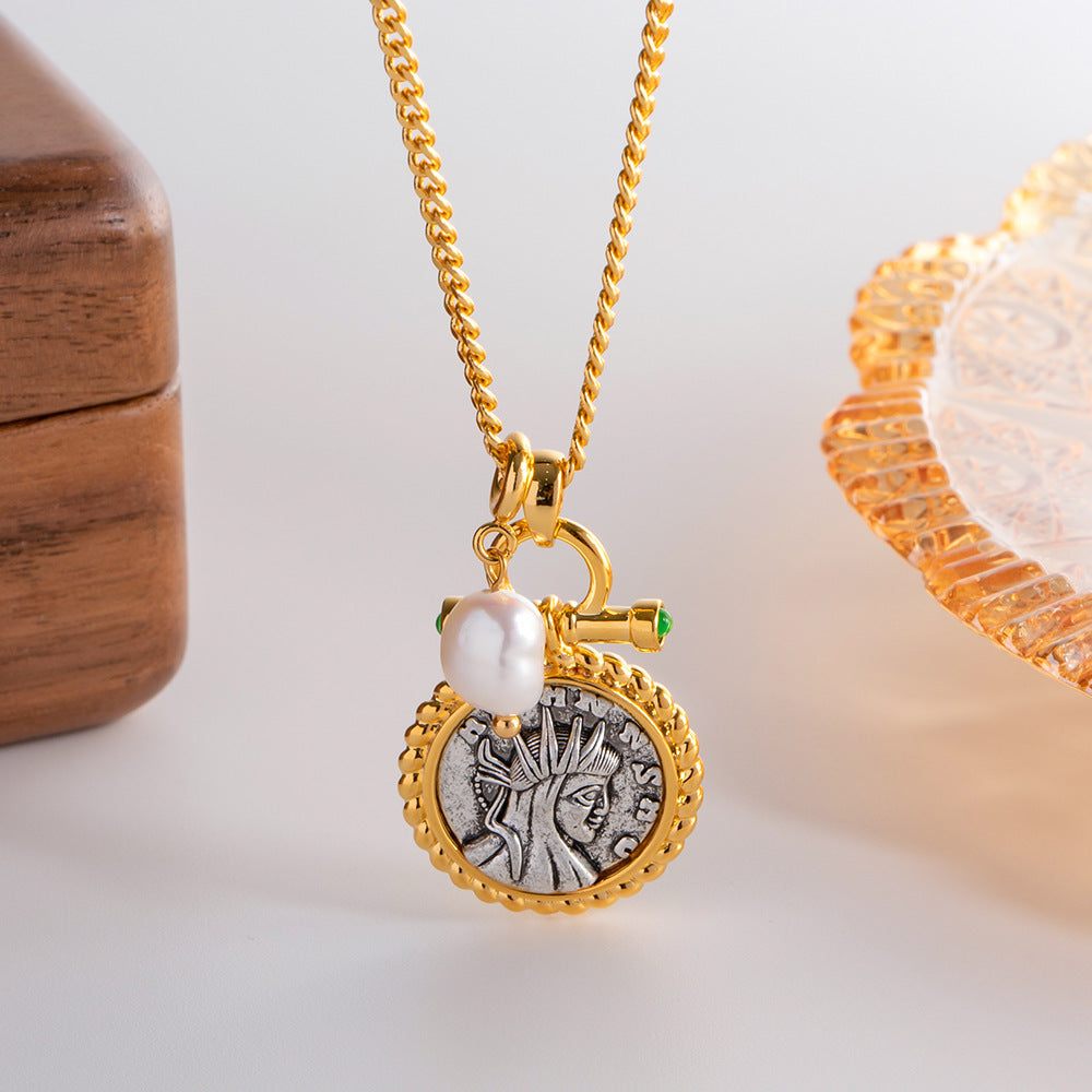 Buy now the Vintage ancient coins Greek goddess Necklace from Amore Jewellery