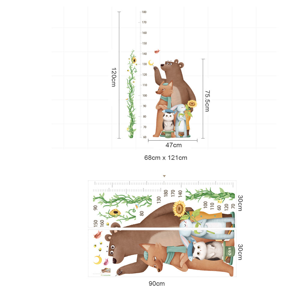 Koop nu de Beer Groeimeter Muursticker - Kinderkamer wanddecoratie - Babykamer decoratie - Muurdecoratie - Decoratie sticker – Deursticker - Groeimeter van BirthdayDecorations.nl  Zelfklevende muursticker voor baby en kinderkamer - Groeimeter