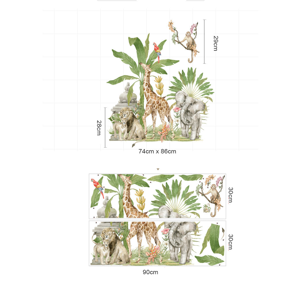 Koop nu de Giraffe met Papegaai Muursticker van BirthdayDecorations.nl Kinderkamer wanddecoratie - Babykamer decoratie - Muurdecoratie - Decoratie sticker - Zelfklevende muursticker voor baby en kinderkamer
