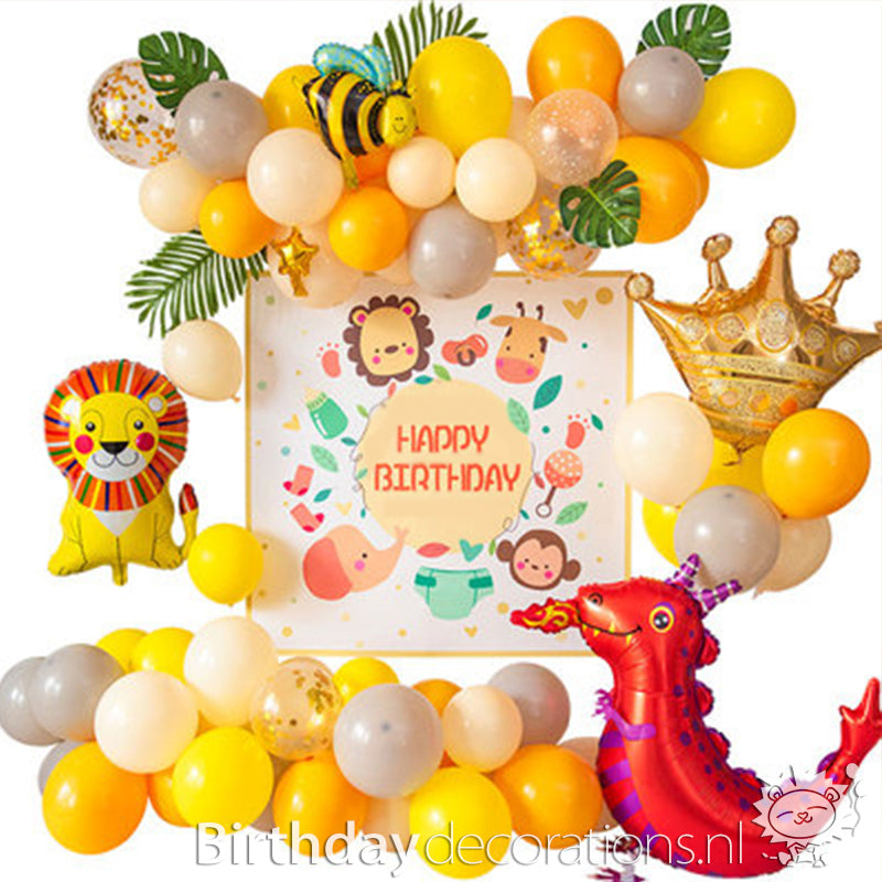 Koop nu de Leo's Party Leeuw en Bij in het Bos Ballonnenset van BirthdayDecorations.nl! Verjaardag versiering - Feest versiering - Verjaardag Decoratie - Feestpakket voor kinderverjaardag
