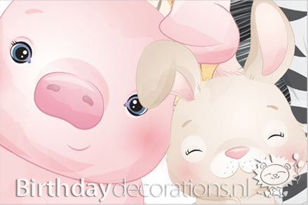 Koop nu de Olifant met Vriendjes Muursticker van BirthdayDecorations.nl! - Kinderkamer wanddecoratie - Babykamer decoratie - Muurdecoratie - Decoratie sticker - Zelfklevende muursticker voor baby en kinderkamer