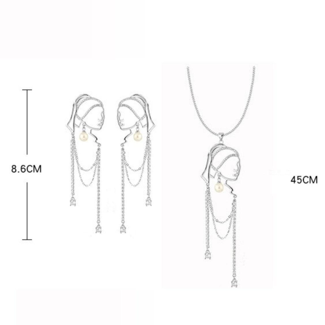 Buy now the beautiful Girl with the Pearl Necklace set from Amore Jewellery